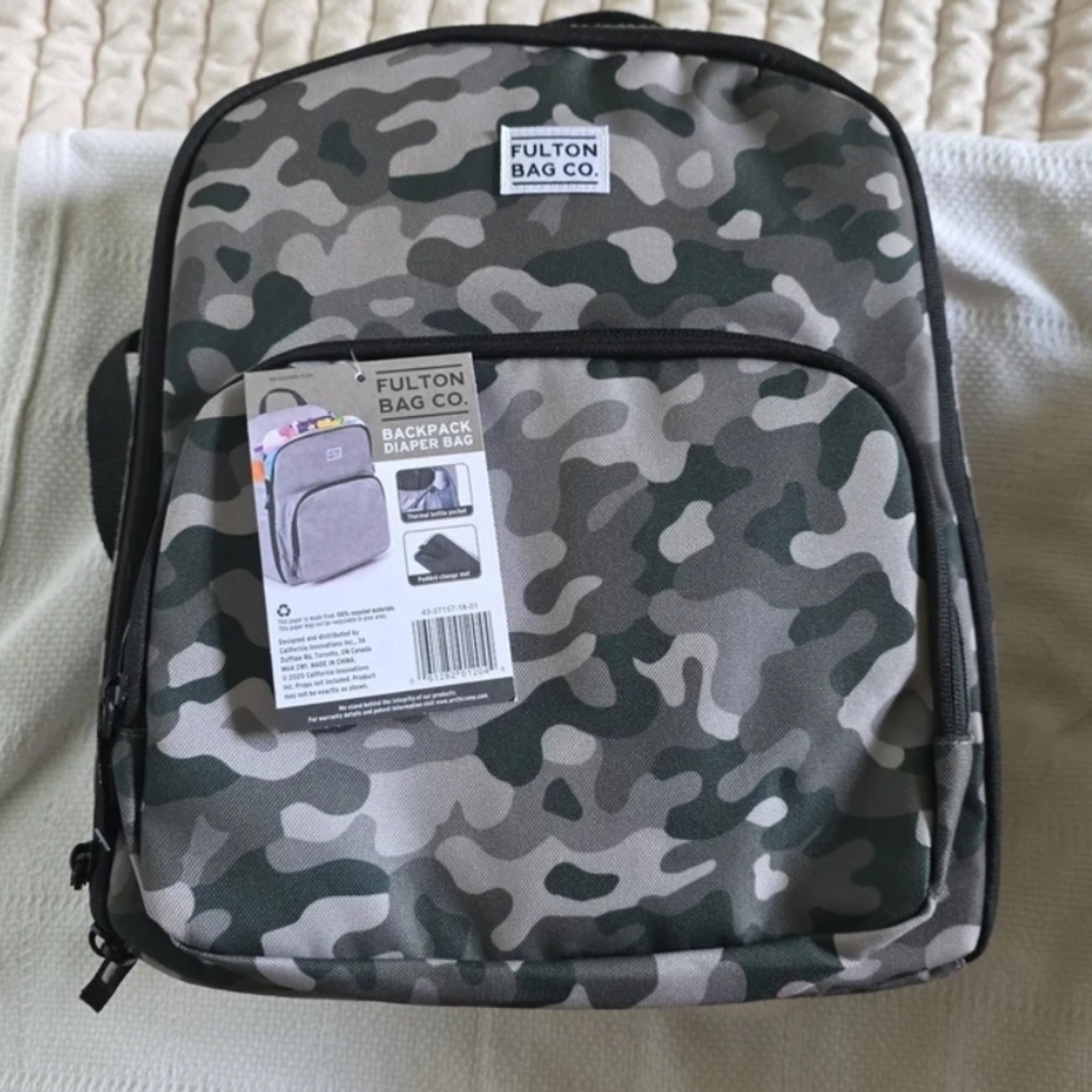 NEW! Fulton Bag Co. Diaper Bag Backpack with Removeable Changing Pad